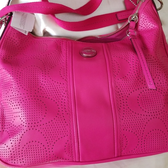 Coach Perforated Convertible Hobo Watermelon - Picture 2 of 7